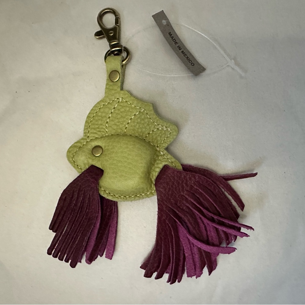 Portland Leather Goods - Betta Fish Charm/Flair - orchid and sugar snap. - BNNU